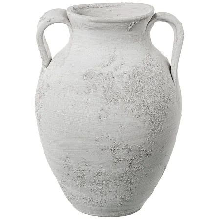 Vaso Alexandra House Living Branco Cinzento Cerâmica 25 x 26 x 36 cm de Alexandra House Living, Jarrões - Ref: D1629466, Preç...