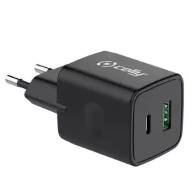 Wall Charger Celly PLTC20WUSBUSBC Black 15 W by Celly, Chargers - Ref: S7787090, Price: 17,18 €, Discount: %