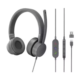 Casques avec Microphone Lenovo Gris de Lenovo, Écouteurs avec microphones - Réf : S7792777, Prix : 118,85 €, Remise : %