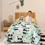 Duvet cover set HappyFriday Blue Single Panda bear 2 Pieces by HappyFriday, Quilts and quilt covers - Ref: D1629816, Price: 4...