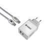 Caricabatterie da Parete + Cavo USB A con USB C Subblim CARGADOR ULTRA RAPIDO 2xUSB DE PARED PD18W+2.4A + Cable C to C Blanco...