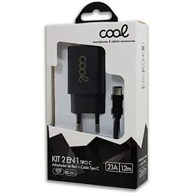 Wandladegerät Cool Kit 2 en 1 Schwarz von Cool, Ladegeräte - Ref: S7810112, Preis: 15,60 €, Rabatt: %