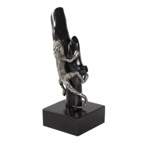 Figura Decorativa Alexandra House Living Negro Plateado Metal Madera de mango Lagarto 17 x 32 x 13 cm de Alexandra House Livi...