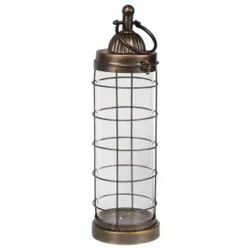 Lantern Alexandra House Living Brass Metal Glass 17 x 56 x 17 cm by Alexandra House Living, Candelabras and candle holders - ...