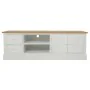 Cassettiera multiuso Alexandra House Living Bianco Naturale Legno di paulownia Legno MDF 45 x 50 x 150 cm di Alexandra House ...