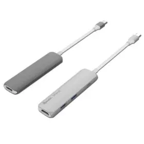 Hub USB Silver HT 17123 Branco/Cinzento Cinzento escuro de Silver HT, Hubs USB - Ref: S7825514, Preço: 23,55 €, Desconto: %