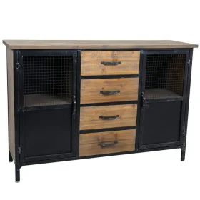 Credenza Alexandra House Living Nero Naturale Metallo Legno di abete 34 x 82 x 120 cm di Alexandra House Living, Credenze e b...