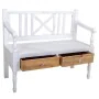 Bench Alexandra House Living White Natural Wood Fir wood 48 x 87 x 104 cm With boxes by Alexandra House Living, Benches - Ref...