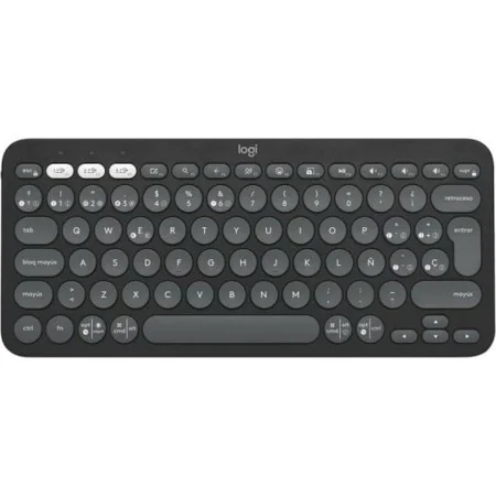 Drahtlose Tastatur Logitech Pebble Keys 2 K380s Qwerty Spanisch Schwarz Grau Graphit von Logitech, Tastaturen - Ref: S7827665...