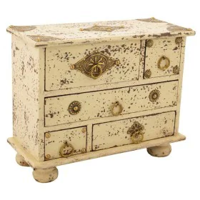 Jewelry box Alexandra House Living Cream Mango wood 10 x 19 x 24 cm 5 drawers by Alexandra House Living, Boxes - Ref: D163012...