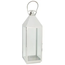 Farol Alexandra House Living Plata Vidrio Acero Inoxidable 23 x 72 x 24 cm de Alexandra House Living, Candelabros y portavela...