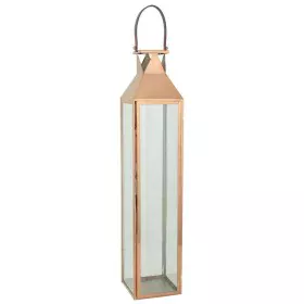 Farol Alexandra House Living Cobre Vidrio Acero Inoxidable 18 x 92 x 19 cm de Alexandra House Living, Candelabros y portavela...