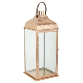 Farol Alexandra House Living Cobre Vidrio Acero Inoxidable 29 x 70 x 29 cm de Alexandra House Living, Candelabros y portavela...