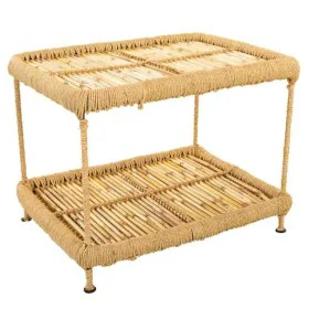 Mesa de Centro Alexandra House Living Natural Bambu Corda Ferro 38 x 37 x 49 cm 1 Prateleiras de Alexandra House Living, Jogo...