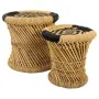 Set of stools Alexandra House Living Black Natural Bamboo Rope 38 x 38 x 38 cm 2 Pieces by Alexandra House Living, Sofas and ...