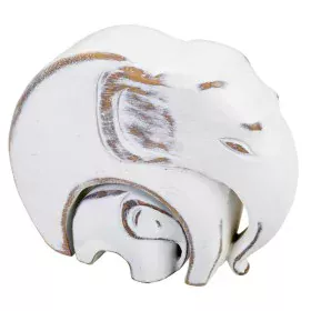 Figura Decorativa Alexandra House Living Branco Poliresina Elefante 8 x 21 x 25 cm de Alexandra House Living, Colecionáveis -...