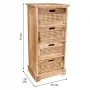 Caisson à Tiroirs Alexandra House Living Canne Bois de paulownia 29 x 75 x 35 cm de Alexandra House Living, Commodes - Réf : ...