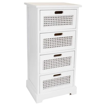 Chest of drawers Alexandra House Living White Cane Paolownia wood MDF Wood 29 x 75 x 35 cm by Alexandra House Living, Chest o...