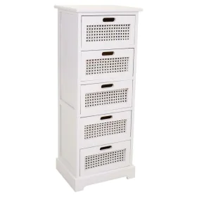 Cassettiera Alexandra House Living Bianco Canna Legno di paulownia Legno MDF 29 x 91 x 35 cm di Alexandra House Living, Comò ...