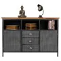 Aparador Alexandra House Living Castanho Cinzento Madeira Metal 36 x 82 x 121 cm de Alexandra House Living, Armários e aparad...