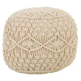 Pouffe Alexandra House Living Cream Bamboo Sponge MDF Wood 50 x 30 x 50 cm by Alexandra House Living, Bean Bags - Ref: D16303...