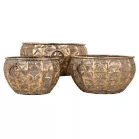 Set of Planters Alexandra House Living Golden Iron 37 x 18 x 38 cm 3 Pieces by Alexandra House Living, Cachepots - Ref: D1630...