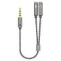 Adaptador Jack 3.5 mm Hembra a Macho Aisens A128-0415 Negro Gris 25 cm de Aisens, Cables HDMI - Ref: S7840271, Precio: 10,22 ...