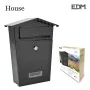 Letterbox EDM House 21 x 6 x 30 cm Black Steel by EDM, Wall-mount Letterboxes - Ref: S7901119, Price: 18,66 €, Discount: %