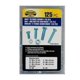 Lot Bensontools Vis et écrous 125 Pièces de Bensontools, Écrous - Réf : S7901509, Prix : 9,05 €, Remise : %