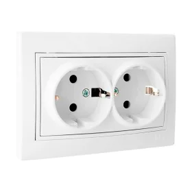 Socle de prise Solera Europa erp60/2u Double Obturateur Blanc Intégré 250 V 16 A de Solera, Prises de courant Schuko - Réf : ...