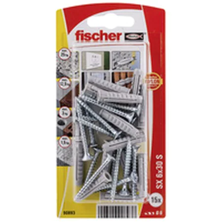 Wall plugs and screws Fischer Wall plugs and screws 15 Units (6 x 30 mm) by Fischer, Screws - Ref: S7901946, Price: 5,57 €, D...