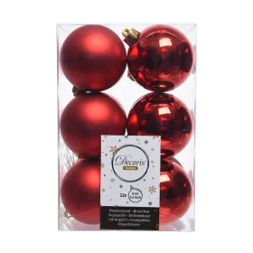 Boules de Noël Decoris 12 Unités Rouge Plastique Ø 6 cm de Decoris, Noël - Réf : S7902045, Prix : 7,05 €, Remise : %