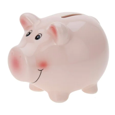 Money box Ceramic Pig (11,5 x 9,1 x 9,1 cm) by BigBuy Home, Money Boxes - Ref: S7902077, Price: 6,10 €, Discount: %