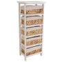 Cassettiera Alexandra House Living Bianco Stoffa Giacinto d'acqua Legno di paulownia 25 x 88 x 35 cm di Alexandra House Livin...