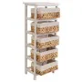 Schubladenschrank Alexandra House Living Weiß Stoff Wasserhyazinthe Paulonia-Holz 25 x 88 x 35 cm von Alexandra House Living,...