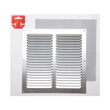 Grille Fepre Moustiquaire Aluminium Chrome (25 x 25 cm) de Fepre, Registres, grilles et bouches d'aération - Réf : S7902395, ...