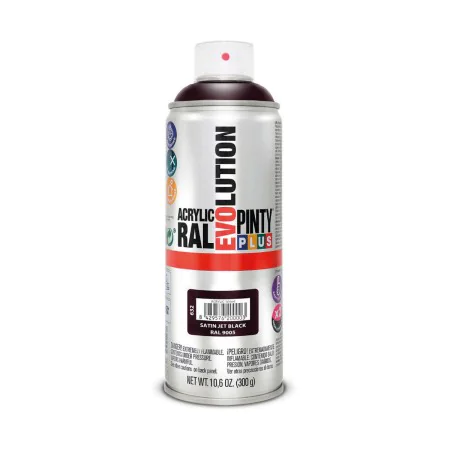 Peinture en spray Pintyplus Evolution RAL 9005 400 ml Satiné Jet Black de Pintyplus, Peintures à pulvériser - Réf : S7902598,...