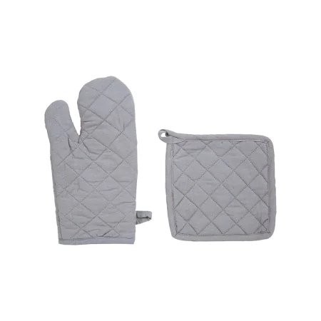 Jeu de maniques et de gants de cuisine Atmosphera Gris Coton de Atmosphera, Gants et maniques - Réf : S7902678, Prix : 7,15 €...