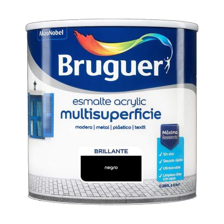 Peinture acrylique Bruguer Noir (250 ml) de Bruguer, Peintures au latex - Réf : S7902831, Prix : 10,96 €, Remise : %