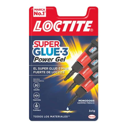 Adhésif instantané Loctite Super Glue-3 Power Gel Mini Trio 3 Unités (1 g) de Loctite, Colles fortes - Réf : S7903257, Prix :...