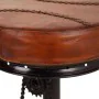 Stool Alexandra House Living Black Dark brown Leather Iron 41 x 80 x 41 cm Pedals by Alexandra House Living, Sofas and chairs...