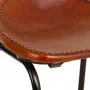 Stool Alexandra House Living Brown Black Leather Iron 46 x 80 x 46 cm by Alexandra House Living, Sofas and chairs - Ref: D163...