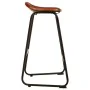 Stool Alexandra House Living Brown Black Leather Iron 46 x 80 x 46 cm by Alexandra House Living, Sofas and chairs - Ref: D163...