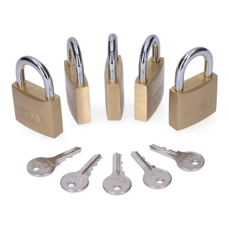 Verrouillage des clés EDM 85245 Laiton 40 x 23 mm (5 Unités) de EDM, Cadenas à clé - Réf : S7904314, Prix : 37,47 €, Remise : %