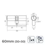 Zylinder EDM r13 Europäisch Schließbart kurz Silberfarben Nickel (60 mm) von EDM, Schließzylinder - Ref: S7905202, Preis: 8,9...