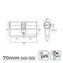 Zylinder EDM r13 Europäisch Schließbart kurz Silberfarben Nickel (70 mm) von EDM, Schließzylinder - Ref: S7905206, Preis: 11,...