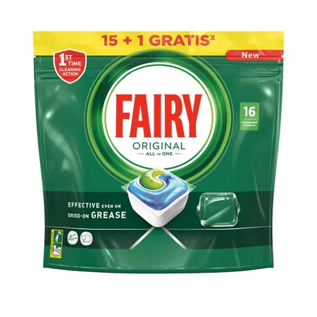 Pastilhas para Máquina de Lavar Louça Fairy Original 16 Cápsulas de Fairy, Detergentes - Ref: S7905228, Preço: 8,00 €, Descon...