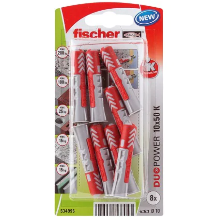 Tacos Fischer DuoPower 534995 Ø 10 x 50 mm Nailon (8 Unidades) de Fischer, Anclajes - Ref: S7905783, Precio: 7,05 €, Descuent...