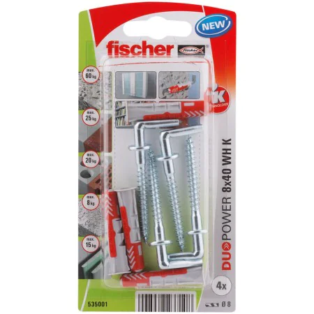 Pitons Fischer DuoPower 535001 Crampons 8 x 40 mm 4 Unités de Fischer, Boulons - Réf : S7905789, Prix : 6,15 €, Remise : %