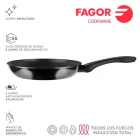 Pan FAGOR Indutherm Black Enamelled Steel (Ø 26 cm) by Fagor, Chef's Pans - Ref: S7905900, Price: 18,22 €, Discount: %